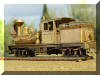 From the side she is tight and ready to run...Brass PFM/United Benson Log Co. HO scale HOn3 Shay, fireman's offset rear view...