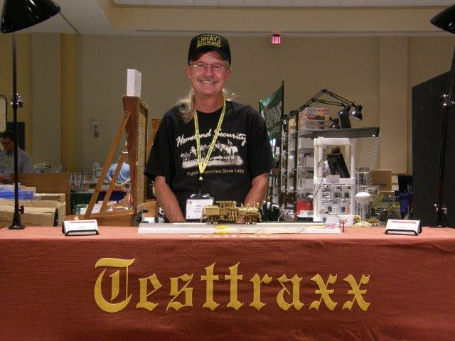 The NEW professional Testtraxx, On2 Overland Gilpin Shay #5 and me at the 2010 National Narrow Gauge Convention in St. Louis, Missouri...
