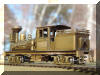 Imagine that you are the engineer...Brass PFM/United Benson Log Co. HO scale HO Shay, fireman's rear offset view...