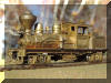 Coming on to ya...Brass PFM/United Hillcrest Lumber Co. HO scale HO Shay fireman's forward frontal offset view...