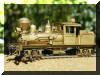 Brass PFM/United Hillcrest Lumber Co. HO scale HO Shay fireman's forward frontal offset view...