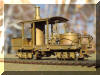 Simplicity and detail...gorgeous...Brass NWSL HO scale HOn3 12 Ton vertical boiler Class A Climax, engineer's frontal side view...
