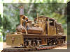 Brass PFM/United Mich-Cal Lumber Co. HO scale HO Shay fireman's forward frontal offset view...