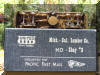 Brass PFM/United Mich-Cal Lumber Co. HO scale HO Shay underneath view on top of its mint box...