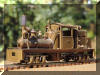 Brass PFM/United Mich-Cal Lumber Co. HO scale HO Shay fireman's forward frontal offset view...