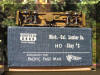 Brass PFM/United Mich-Cal Lumber Co. HO scale HO Shay underneath view on top of its mint box...