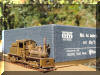 Brass PFM/United Mich-Cal Lumber Co. HO scale HO Shay engineer's side view beside its immaculate box...