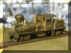 Coming at ya...a Cowichan Shay...Brass PFM/United Cowichan R.R. HO scale HOn3 Shay, fireman's forward frontal offset view...