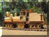 Such a lady here... A brass KTM Alishan Shay #16, HO scale HOn3 Shay, fireman's rear offset view...