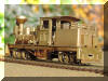 The whistle blows... Brass PFM/United HO scale HOn3 Benson Log Co. #528 T-Boiler Shay fireman's offset rear view...