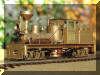 Time to act... the journey of a lifetime begins... Brass PFM/United HO scale HOn3 Benson Log Co. #528 T-Boiler Shay fireman's offset front view...