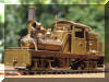 Brass PFM/United Mich-Cal Lumber Co. HO scale HOn3 Shay fireman's forward frontal offset view...