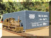 Brass PFM/United Mich-Cal Lumber Co. HO scale HOn3 Shay engineer's side view beside its immaculate box...