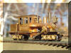 The Classic!!! Brass Joe Works/Flying Zoo 18 ton HO scale HOn3 Climax engineer's forward frontal offset view...
