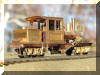 Brass Joe Works/Flying Zoo 18 ton HO scale HOn3 Climax engineer's rear offset view...