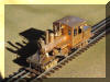 Brass Joe Works/Flying Zoo 18 ton HO scale HOn3 Climax fireman's above forward frontal offset view...