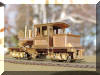 Brass Joe Works/Flying Zoo 18 ton HO scale HOn30 Climax fireman's rear offset view...
