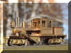 Brass Joe Works/Flying Zoo 18 ton HO scale HOn30 Climax fireman's forward frontal offset view...