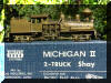 Brass PFM/United Michigan II HO scale HO Shay engineer's side view on top of a box in mint condition...